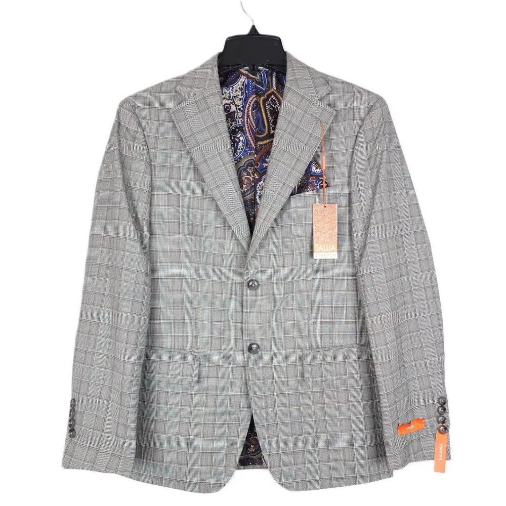 Tallia Men's Slim-Fit Wool Suit Separate Jacket Brown B4HP
